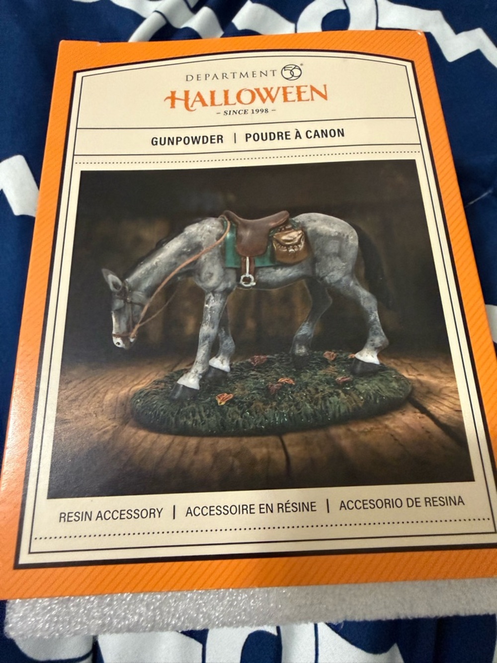 Department 56 Halloween Gray Resin Horse with Brown Saddle